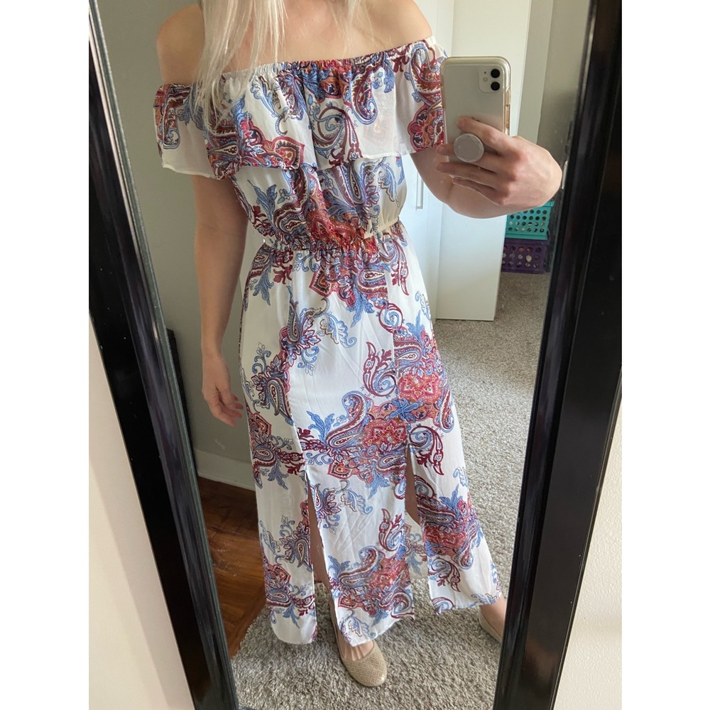 My Michelle Off-The-Shoulder Maxi Dress